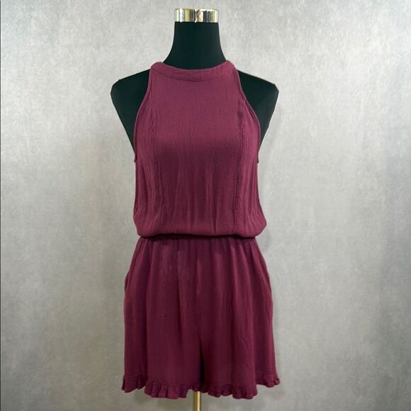 Mossimo Plum Open Back Romper - Picture 2 of 7